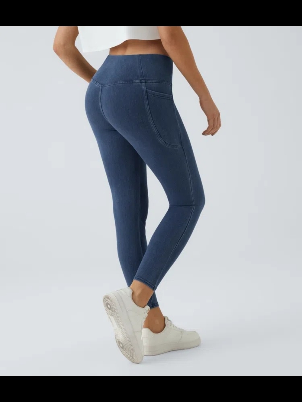 Halara Flex™ Crossover Pocket Washed Denim Work Legging - Picture 3 of 5